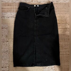 Mango Black Midi Skirt